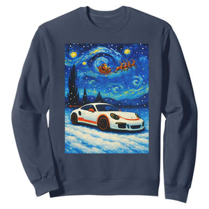 Racing Sports Car Sweatshirt Porsche 911 Starry Night Racing Silhouette TS14 Navy Print Your Wear
