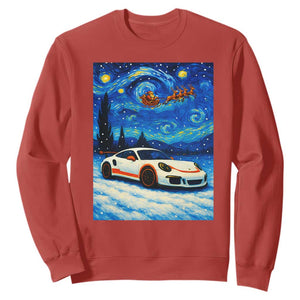 Racing Sports Car Sweatshirt Porsche 911 Starry Night Racing Silhouette TS14 Red Print Your Wear