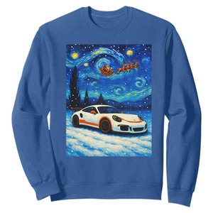 Racing Sports Car Sweatshirt Porsche 911 Starry Night Racing Silhouette TS14 Royal Blue Print Your Wear