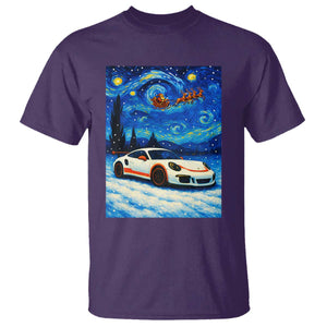 Racing Sports Car T Shirt Porsche 911 Starry Night Racing Silhouette TS14 Purple Print Your Wear