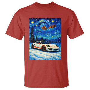 Racing Sports Car T Shirt Porsche 911 Starry Night Racing Silhouette TS14 Red Print Your Wear