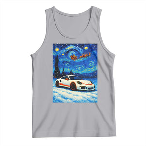 Racing Sports Car Tank Top Porsche 911 Starry Night Racing Silhouette TS14 Athletic Heather Print Your Wear