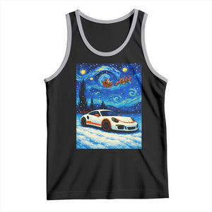 Racing Sports Car Tank Top Porsche 911 Starry Night Racing Silhouette TS14 Black Athletic Heather Print Your Wear