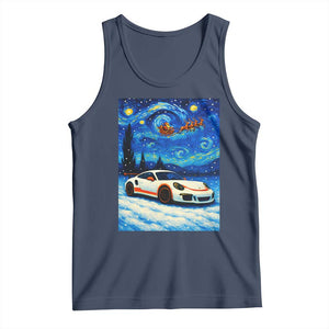 Racing Sports Car Tank Top Porsche 911 Starry Night Racing Silhouette TS14 Navy Print Your Wear