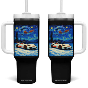 Racing Sports Car Tumbler With Handle Starry Night Racing Silhouette TS14 One Size: 40 oz Black Print Your Wear