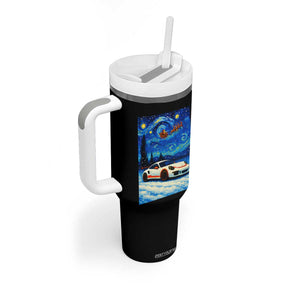 Racing Sports Car Tumbler With Handle Starry Night Racing Silhouette TS14 Print Your Wear