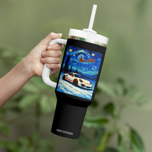 Racing Sports Car Tumbler With Handle Starry Night Racing Silhouette TS14 Print Your Wear