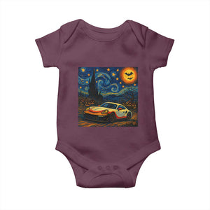 Racing Sports Baby Onesie Starry Night 911 Silhouette Halloween TS14 Maroon Print Your Wear