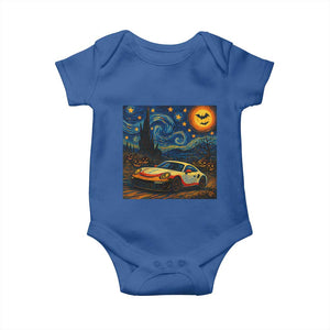 Racing Sports Baby Onesie Starry Night 911 Silhouette Halloween TS14 Royal Blue Print Your Wear