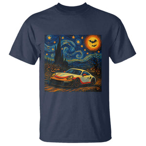 Racing Sports T Shirt Starry Night 911 Silhouette Halloween TS14 Navy Print Your Wear