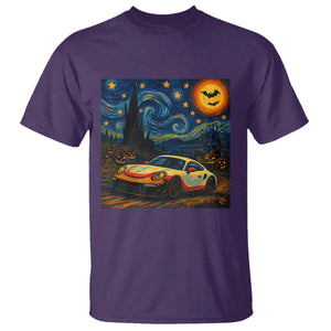 Racing Sports T Shirt Starry Night 911 Silhouette Halloween TS14 Purple Print Your Wear