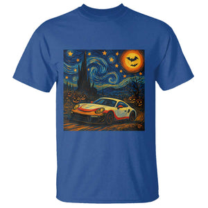 Racing Sports T Shirt Starry Night 911 Silhouette Halloween TS14 Royal Blue Print Your Wear