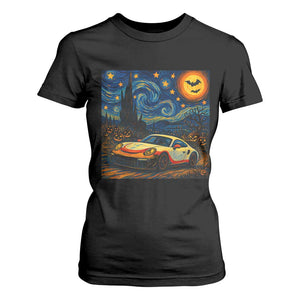 Racing Sports T Shirt For Women Starry Night 911 Silhouette Halloween TS14 Black Print Your Wear