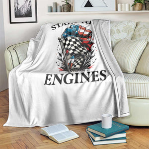 Checkered American Flag Racing Throw Blanket Start Your Engines Race Car TS14 Print Your Wear