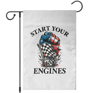 Checkered American Flag Racing Garden Flag Start Your Engines Race Car TS14 White Print Your Wear