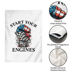Checkered American Flag Racing Garden Flag Start Your Engines Race Car TS14 Print Your Wear