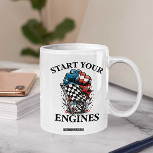 Checkered American Flag Racing Coffee Mug Start Your Engines Race Car TS14 Print Your Wear