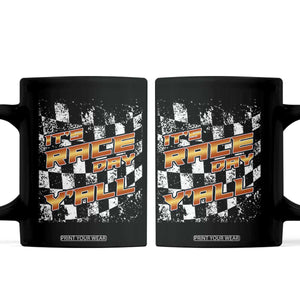Racing Checkered Flag Coffee Mug It Is Race Day Y'all Dirt Track TS14 Black Print Your Wear
