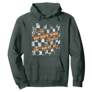 Racing Checkered Flag Hoodie It Is Race Day Y'all Dirt Track TS14 Dark Forest Green Print Your Wear