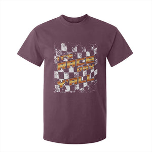 Racing Checkered Flag T Shirt For Kid It Is Race Day Y'all Dirt Track TS14 Maroon Print Your Wear