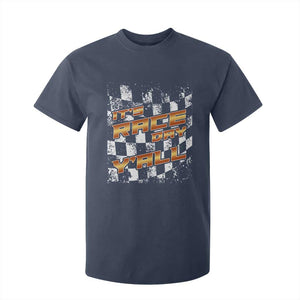 Racing Checkered Flag T Shirt For Kid It Is Race Day Y'all Dirt Track TS14 Navy Print Your Wear