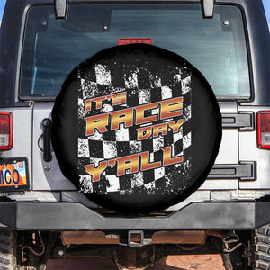 Racing Checkered Flag Spare Tire Cover It Is Race Day Y'all Dirt Track TS14 No hole Black Print Your Wear