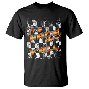 Racing Checkered Flag T Shirt It Is Race Day Y'all Dirt Track TS14 Black Print Your Wear