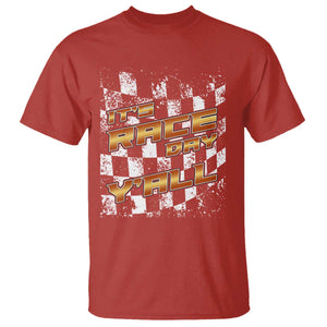 Racing Checkered Flag T Shirt It Is Race Day Y'all Dirt Track TS14 Red Print Your Wear