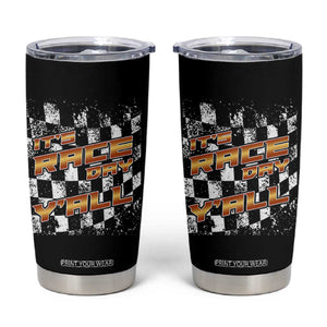 Racing Checkered Flag Tumbler Cup It Is Race Day Y'all Dirt Track TS14 Black Print Your Wear
