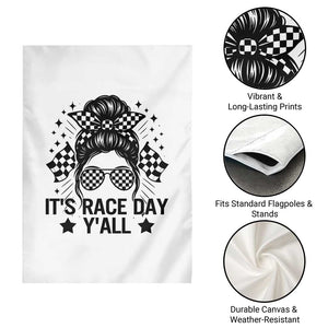 Racing Checkered Flag Messy Bun Race Day Garden Flag TS14 Print Your Wear