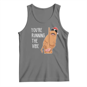 Marcus The Worm Robert Meme Christmas Tank Top You Are Running The Vibe TS14 Black Heather Print Your Wear