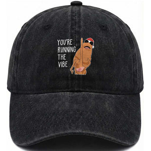 Marcus The Worm Robert Meme Christmas Washed Cotton Baseball Cap You Are Running The Vibe TS14 Washed Cap Universal Fit Black Print Your Wear