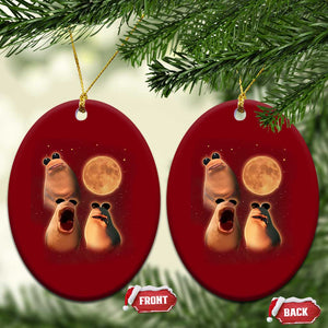 Marcus The Worm Meme Ceramic Ornament Funny Howling At Moon TS14 Print Your Wear