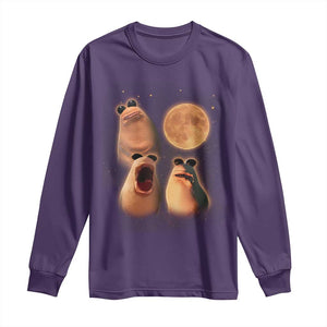 Marcus The Worm Meme Long Sleeve Shirt Funny Howling At Moon TS14 Purple Print Your Wear