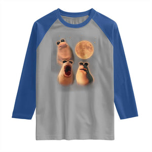 Marcus The Worm Meme Raglan Shirt Funny Howling At Moon TS14 Sport Gray Royal Print Your Wear