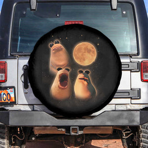 Marcus The Worm Meme Spare Tire Cover Funny Howling At Moon TS14 No hole Black Print Your Wear