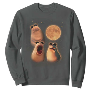 Marcus The Worm Meme Sweatshirt Funny Howling At Moon TS14 Dark Heather Print Your Wear