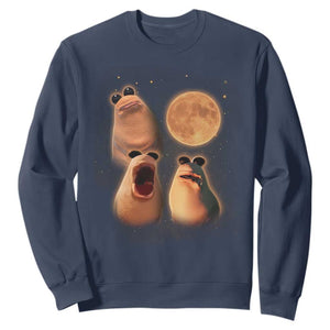 Marcus The Worm Meme Sweatshirt Funny Howling At Moon TS14 Navy Print Your Wear