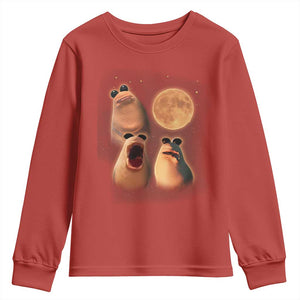 Marcus The Worm Meme Youth Sweatshirt Funny Howling At Moon TS14 Red Print Your Wear
