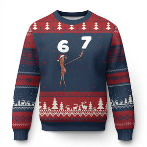 67 Six Seven Xmas Ugly Christmas Sweater Marcus The Worm Meme - Print Your Wear