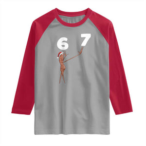 67 Six Seven Christmas Raglan Shirt Marcus The Worm Meme TS14 Sport Gray Red Print Your Wear