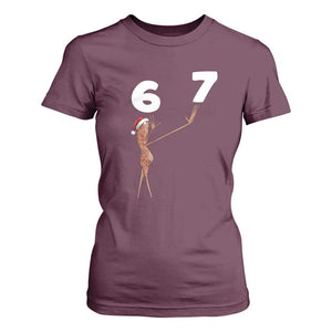 67 Six Seven Christmas T Shirt For Women Marcus The Worm Meme TS14 Maroon Print Your Wear