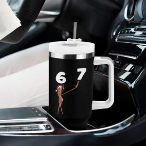 67 Six Seven Christmas Tumbler With Handle Marcus The Worm Meme TS14 Print Your Wear