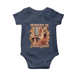 Marcus The Worm Meme Baby Onesie Where Is Jimbo James TS14 Navy Print Your Wear