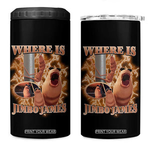 Marcus The Worm Meme 4 in 1 Can Cooler Tumbler Where Is Jimbo James TS14 One Size: 16 oz Black Print Your Wear