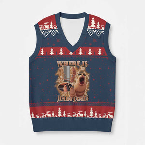 Marcus The Worm Meme V-Neck Knit Sweater Vest Where Is Jimbo James TS14 Navy Red Print Your Wear