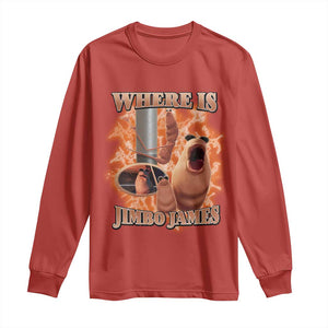 Marcus The Worm Meme Long Sleeve Shirt Where Is Jimbo James TS14 Red Print Your Wear