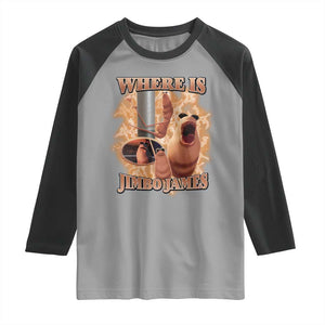 Marcus The Worm Meme Raglan Shirt Where Is Jimbo James TS14 Sport Gray Black Print Your Wear
