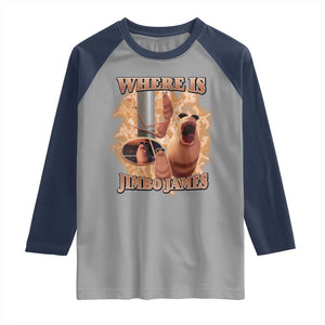 Marcus The Worm Meme Raglan Shirt Where Is Jimbo James TS14 Sport Gray Navy Print Your Wear