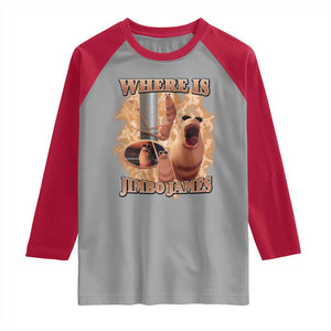 Marcus The Worm Meme Raglan Shirt Where Is Jimbo James TS14 Sport Gray Red Print Your Wear